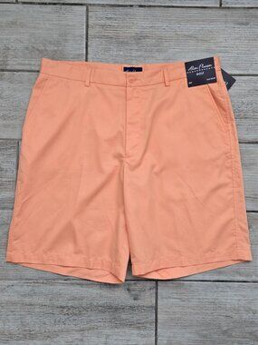 NWT Alan Flusser Flat Front Golf Shorts Mens Cantelope Bright Flashy Preppy 38W